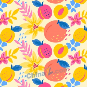 水彩手绘水果矢量背景图